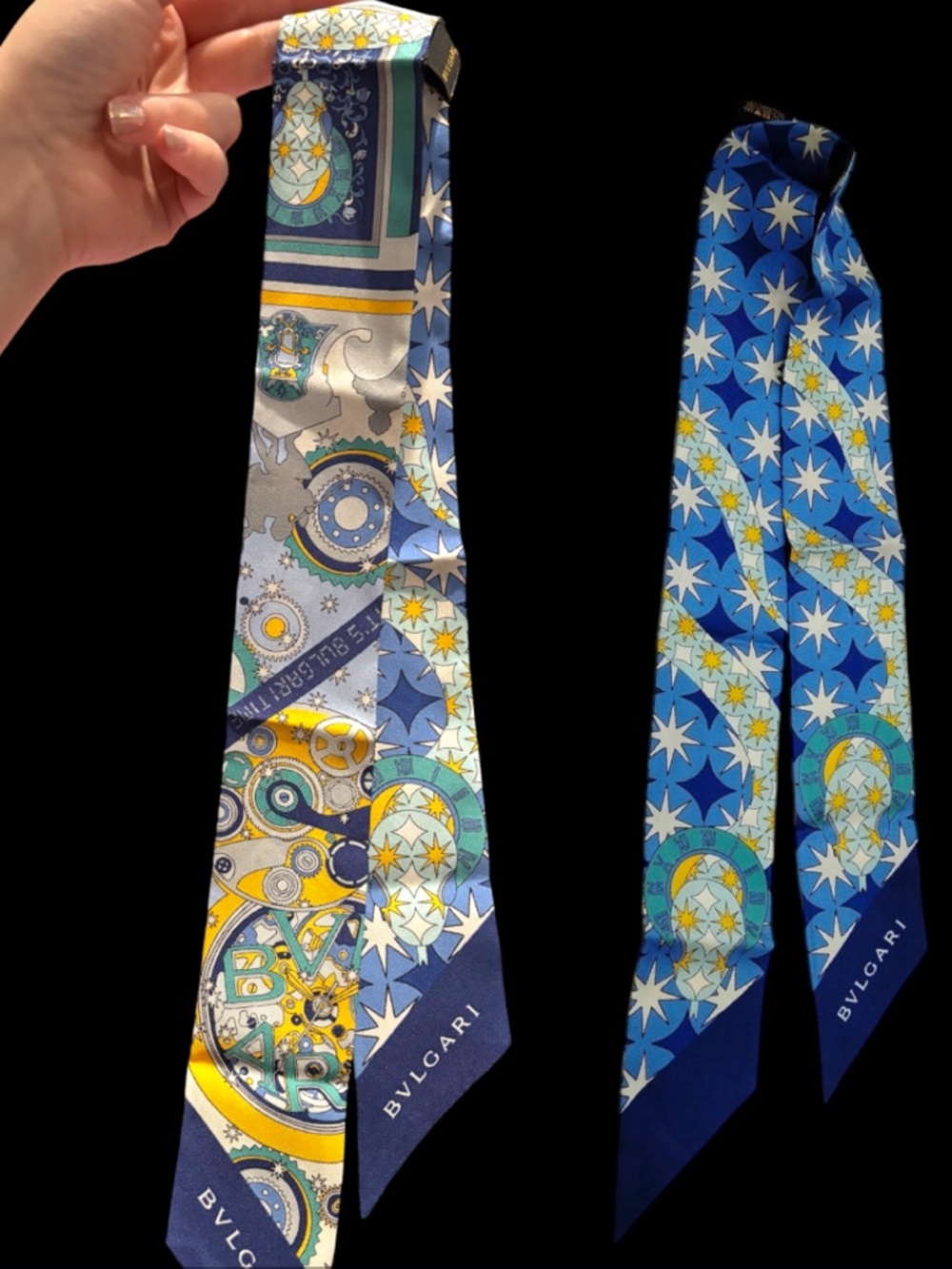 BVLGARI blue Shelley (twilly) like new - It’s BVLGARI time ! Gear pattern